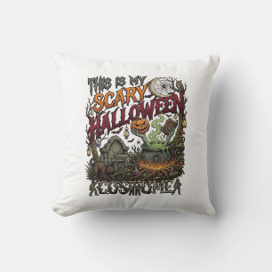 Cojín Decorativo Es Calabaza De Caldero De Disfraz De Halloween Esp