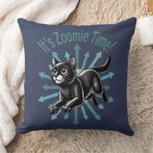 Cojín Decorativo Es el gato negro de tiempo de Zoomie