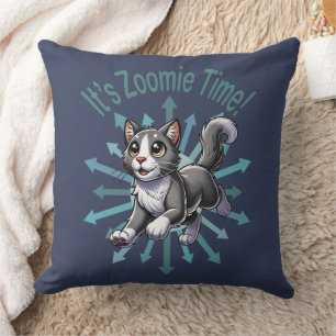 Cojín Decorativo Es el gato Zoomie Time Gray Bicolor