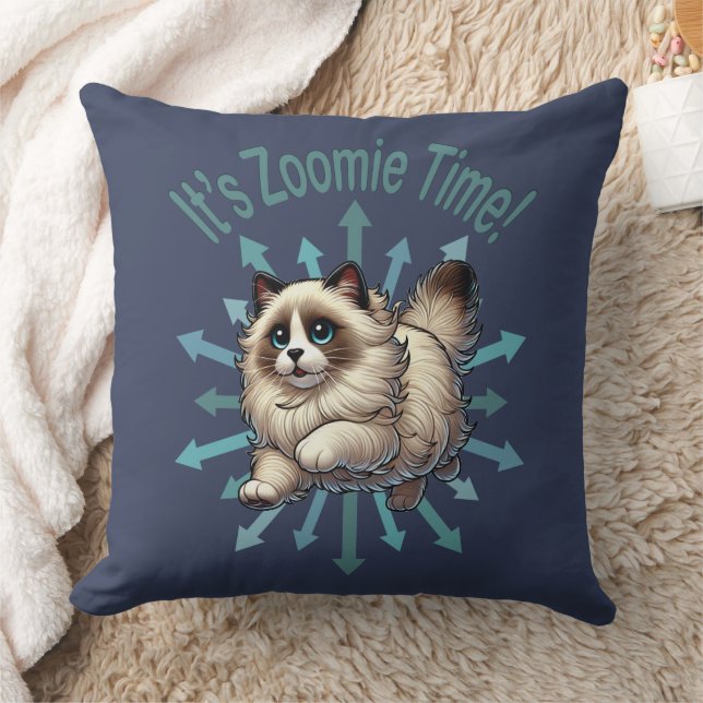 Cojín Decorativo Es el gato Zoomie Time Ragdoll (Manta)