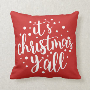 Cojín Decorativo Es el guión moderno de los Navidades Y'all Pillow
