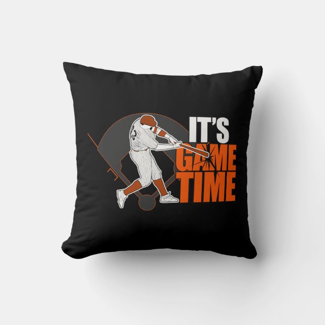 Cojín Decorativo Es el momento del juego - Béisbol (Anverso)