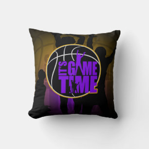 Cojín Decorativo Es el momento del juego - morado y oro