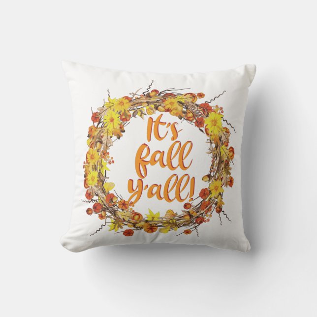 Cojín Decorativo Es el otoño, Naranjas hojas otoñales (Anverso)