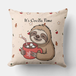 Cojín Decorativo Es hora de Cocoa | Frase de invierno acogedor