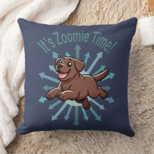 Cojín Decorativo Es hora de Zoomie Chocolate Lab