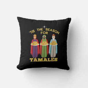 Cojín Decorativo Es la temporada de tamales divertida Navidad mexic