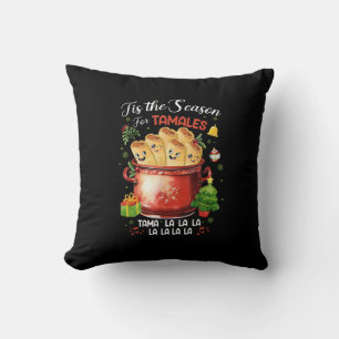 Cojín Decorativo Es la temporada de tamales Navidad comida mexicana