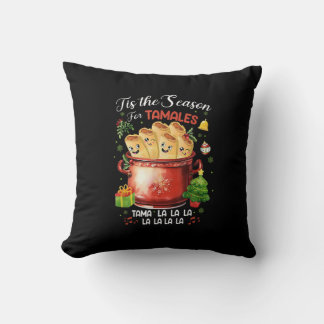 Cojín Decorativo Es la temporada de tamales Navidad comida mexicana