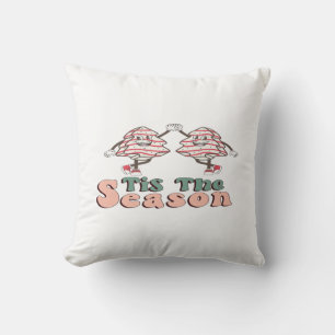 Cojín Decorativo Es La Temporada Retro Groovy Navidad Vintage Navid