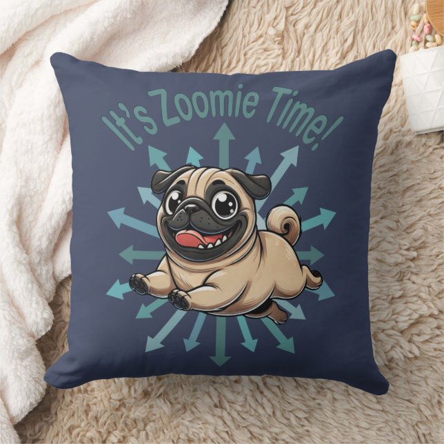 Cojín Decorativo Es Zoomie Time Pug (Manta)