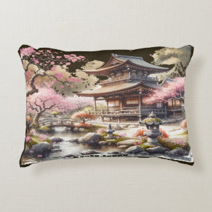 Cojín Decorativo Esbozo acuático de Kioto