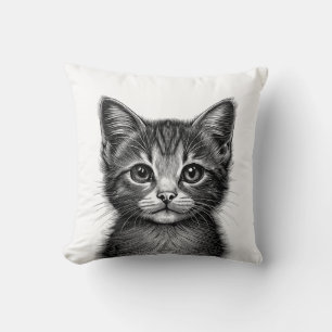 Cojín Decorativo Esbozo adorable de gato joven