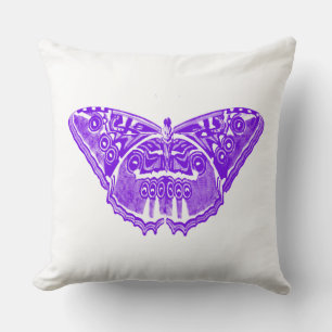 Cojín Decorativo Esbozo de mariposa, violeta violeta