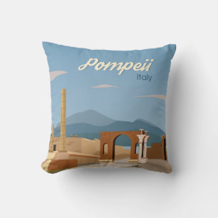 Cojín Decorativo Esbozo panorámico Pompeya Pompeya Italia dibujado