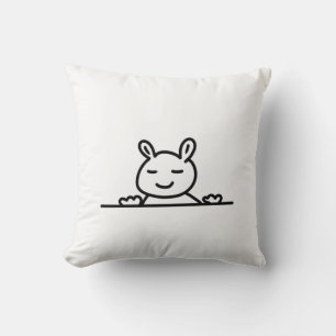 Cojín Decorativo Esbozo Personalizado de Conejo Peekaboo Classic
