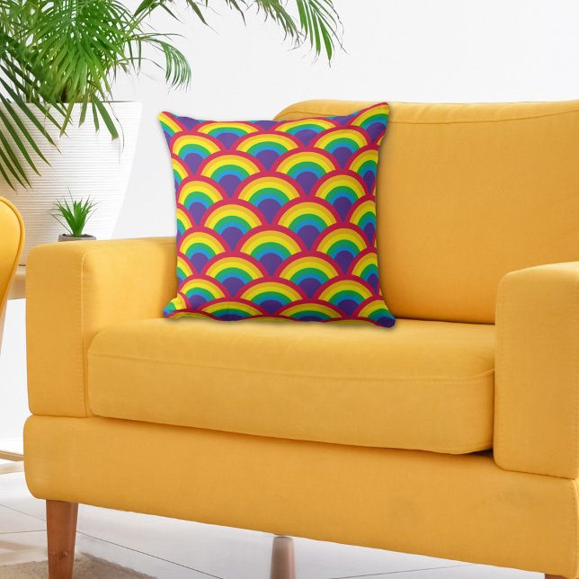 Cojín Decorativo Escala de sirenas arcoiris (Subido por el creador)