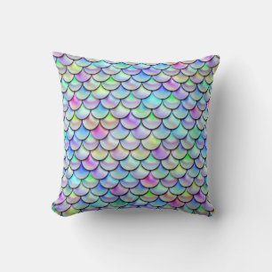 Cojín Decorativo Escala de sirenas de burbujas arcoiris