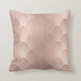 Cojín Decorativo Escalas de conchas marinas de cobre rosa gris Art 