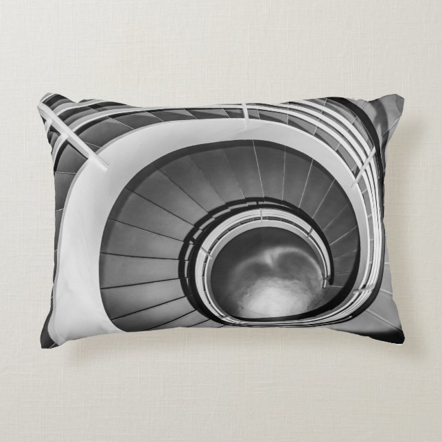 Cojín Decorativo Escalera circular BW (Anverso)