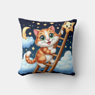 Cojín Decorativo Escalera de gatitos a la luna