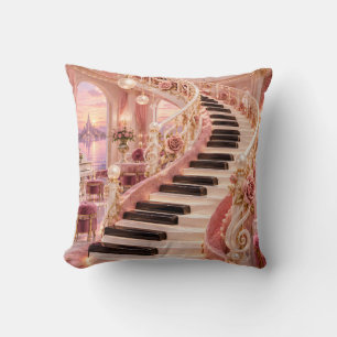 Cojín Decorativo Escalera de piano de rosa Palacio Romántico