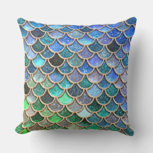Cojín Decorativo Escales de sirena de Purpurina multicolor