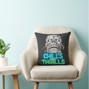Cojín Decorativo Escalofríos y emociones crían horror gráfico de Ha