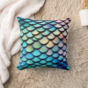 Cojín Decorativo Escama de pez sirena mágica brillante