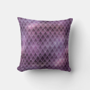 Cojín Decorativo Escamas de Dragón con Ombre Púrpura Brillante y Br