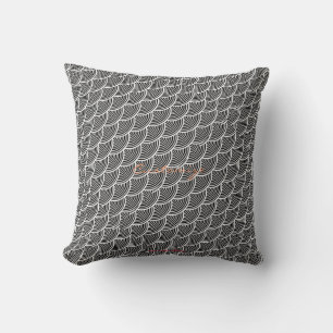 Cojín Decorativo escamas de sirena Thunder_Cove negro/blanco