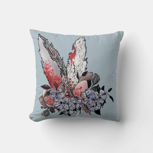 Cojín Decorativo Escándalo de los conejitos de Pascua (Anverso)