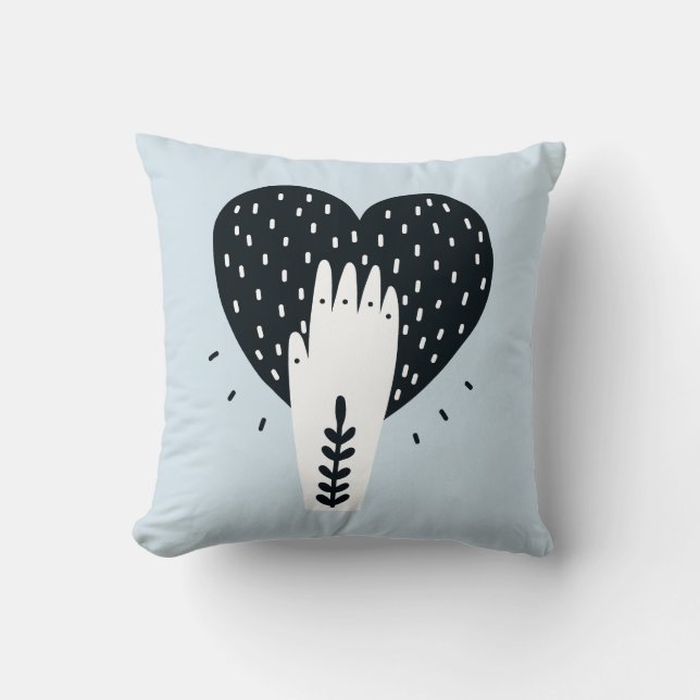 Cojín Decorativo Escandia Corazón y Mano (Anverso)