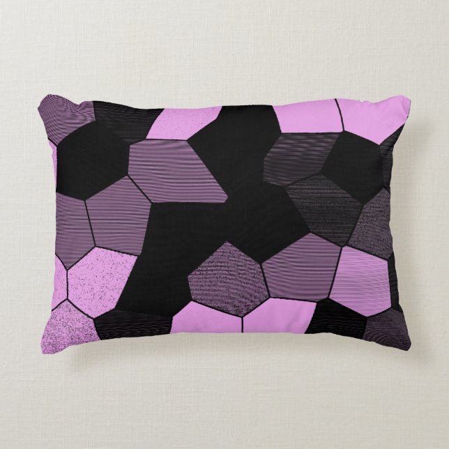 Cojín Decorativo Escaneo de mosaicos - Rosa/negro (Anverso)