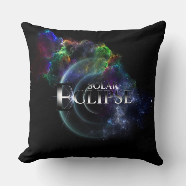 Cojín Decorativo Escapada de arte fractal de eclipse solar (Anverso)