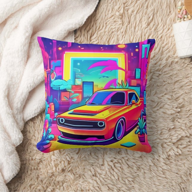 Cojín Decorativo Escapar del coche de Neon Dream (Manta)