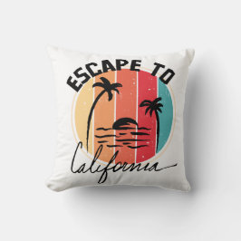 Cojín Decorativo Escape al colorido atardecer retro vintage de Cali