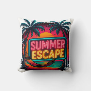 Cojín Decorativo Escape de verano interminable - Aventura Retro Sun
