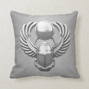 Cojín Decorativo Escarabajo egipcio de plata