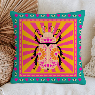 Cojín Decorativo Escarabajo Insecto con Patrón de Corazón Retro Max