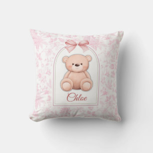 Cojín Decorativo Escarlata Diseño de guardería de osito rosado pe