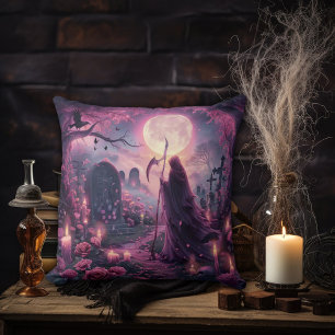 Cojín Decorativo Escena de cementerio espeluznante pero Bonito