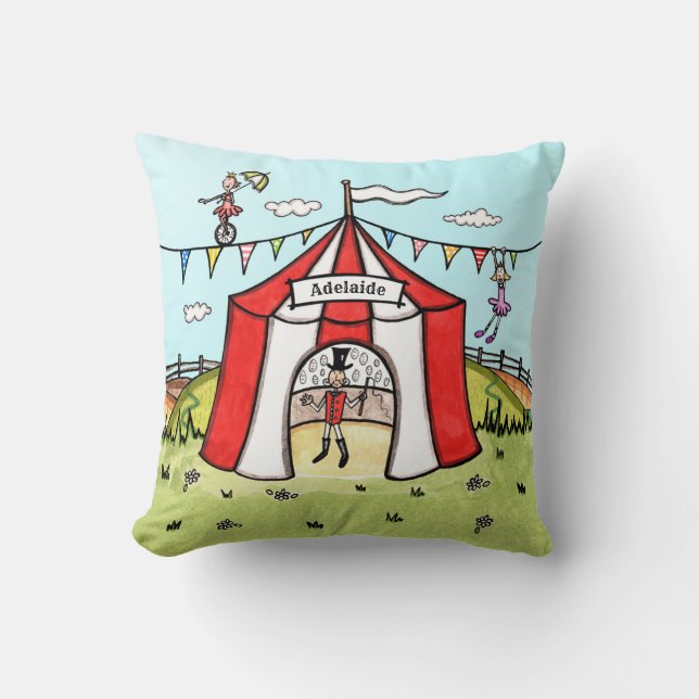 Cojín Decorativo Escena de circo personalizada (Anverso)
