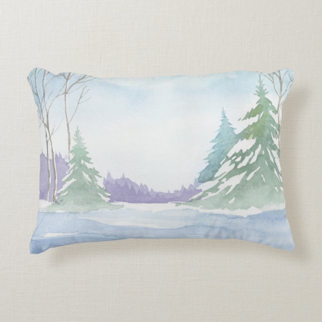 Cojín Decorativo Escena de invierno 3, impresión de doble cara (Anverso)