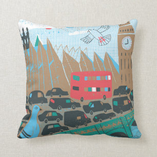 Cojín Decorativo Escena de la ciudad de Reino Unido