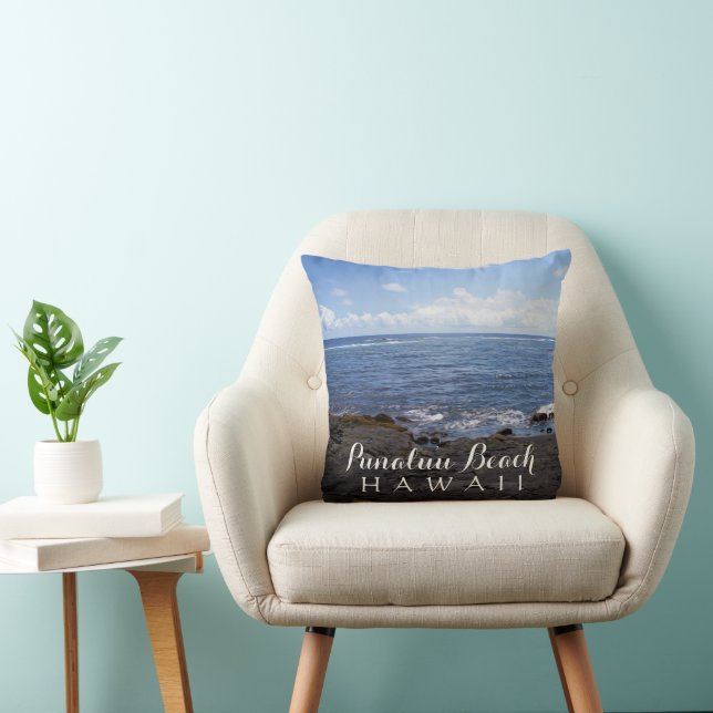 Cojín Decorativo Escena de la playa de Hawaii Punalu'u (Silla)