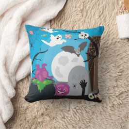 Cojín Decorativo Escena de monstruos de Halloween