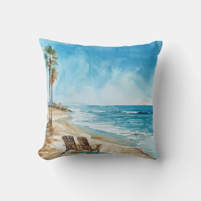 Cojín Decorativo Escena de playa (Anverso)