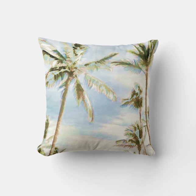 Cojín Decorativo Escena de playa de la época de PixDezines (Anverso)