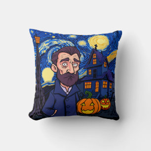 Cojín Decorativo Escena de Van Gogh embrujada - Halloween Starry gó